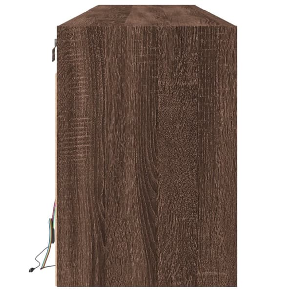 vidaXL Vegghengt TV-benk med LED brun eik 180x31x45 cm