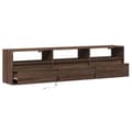 Miniatyrbilde 10 av 11: vidaXL Vegghengt TV-benk med LED brun eik 180x31x45 cm