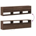 Miniatyrbilde 11 av 11: vidaXL Vegghengt TV-benk med LED brun eik 180x31x45 cm