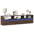 Miniatyrbilde 2 av 11: vidaXL Vegghengt TV-benk med LED brun eik 180x31x45 cm