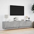 Miniatyrbilde 5 av 11: vidaXL Vegghengt TV-benk med LED betonggrå 180x31x38 cm