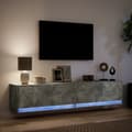 Miniatyrbilde 6 av 11: vidaXL Vegghengt TV-benk med LED betonggrå 180x31x38 cm