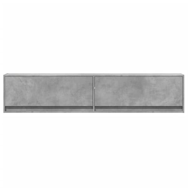 vidaXL Vegghengt TV-benk med LED betonggrå 180x31x38 cm