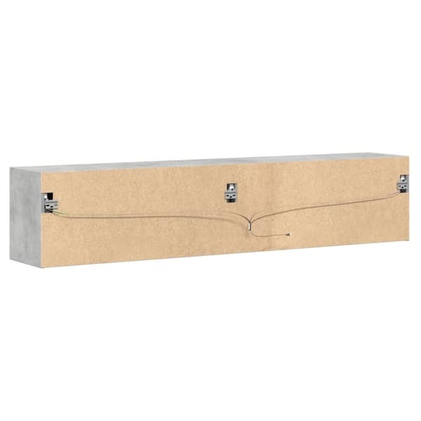 vidaXL Vegghengt TV-benk med LED betonggrå 180x31x38 cm
