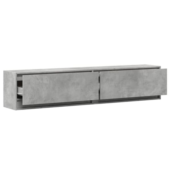 vidaXL Vegghengt TV-benk med LED betonggrå 180x31x38 cm