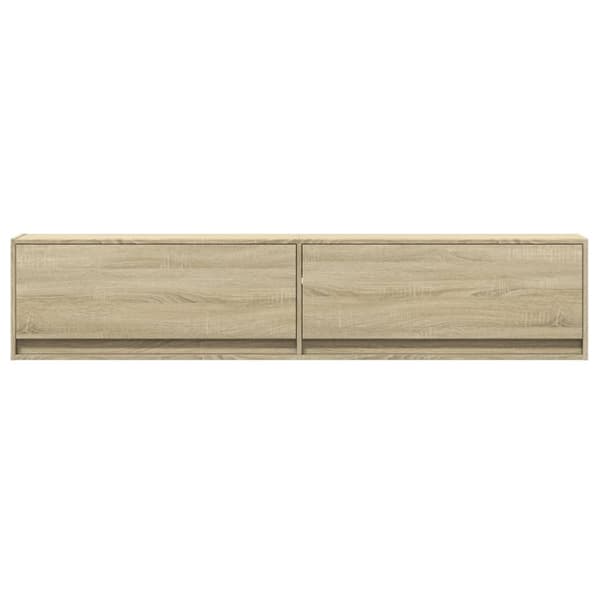 vidaXL Vegghengt TV-benk med LED sonoma eik 180x31x38 cm