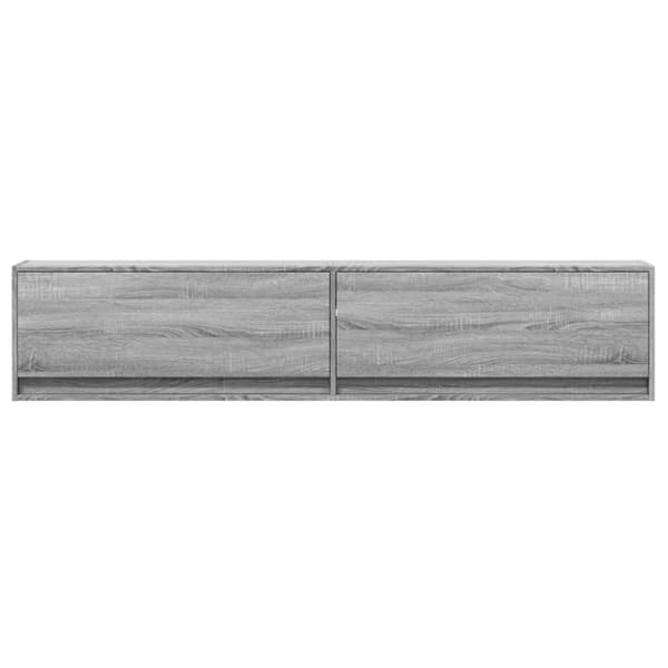 vidaXL Vegghengt TV-benk med LED grå sonoma 180x31x38 cm