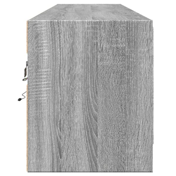 vidaXL Vegghengt TV-benk med LED grå sonoma 180x31x38 cm