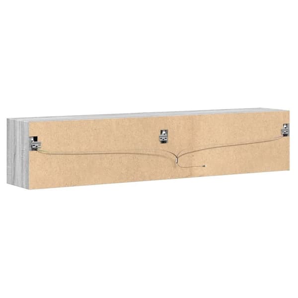 vidaXL Vegghengt TV-benk med LED grå sonoma 180x31x38 cm