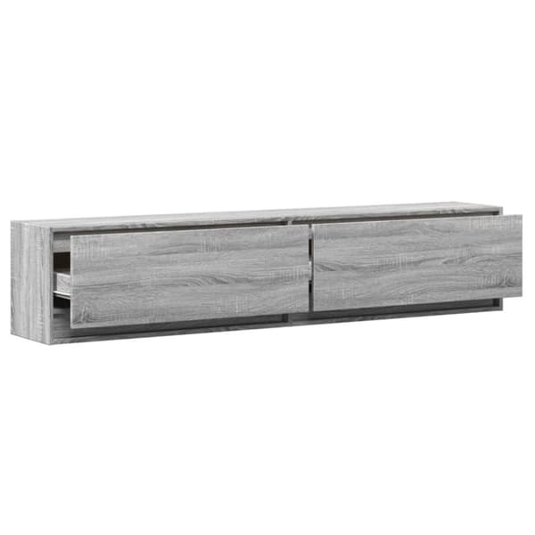 vidaXL Vegghengt TV-benk med LED grå sonoma 180x31x38 cm