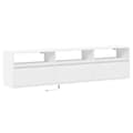 Miniatyrbilde 4 av 11: vidaXL Vegghengt TV-benk med LED hvit 180x31x45 cm
