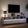 Miniatyrbilde 6 av 11: vidaXL Vegghengt TV-benk med LED hvit 180x31x45 cm
