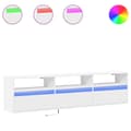 Miniatyrbilde 1 av 11: vidaXL Vegghengt TV-benk med LED hvit 180x31x45 cm