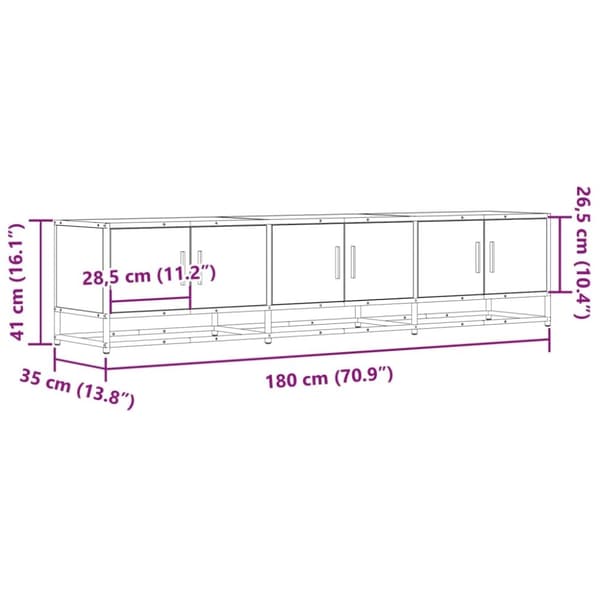 vidaXL Tv-bänk sonoma-ek 180x35x41 cm konstruerat trä