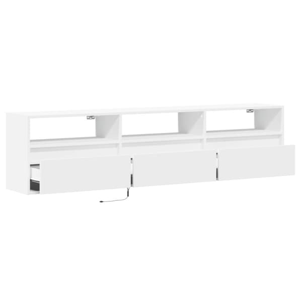 vidaXL væghængt tv-bord med LED 180x31x45 cm hvid