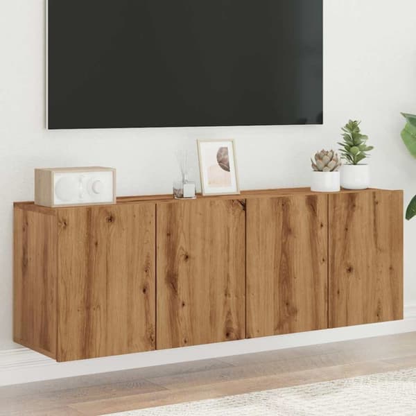 vidaXL TV-kaapit seinäkiinnitettävä 2 kpl artesaani tammi 60x30x41 cm