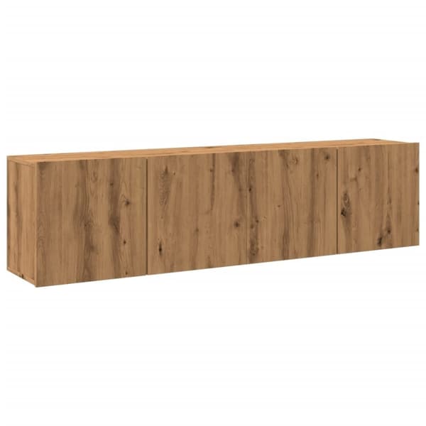 vidaXL væghængte tv-borde 2 stk. 80x30x41 cm egetræslook