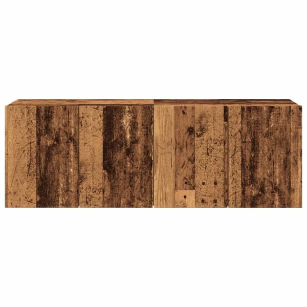 vidaXL Veggmonterte TV-benker 2 stk gammelt tre 60x30x41 cm
