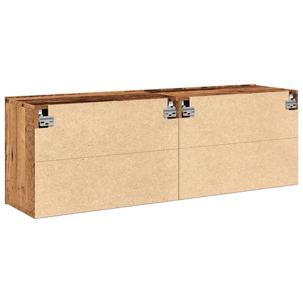 vidaXL Veggmonterte TV-benker 2 stk gammelt tre 60x30x41 cm