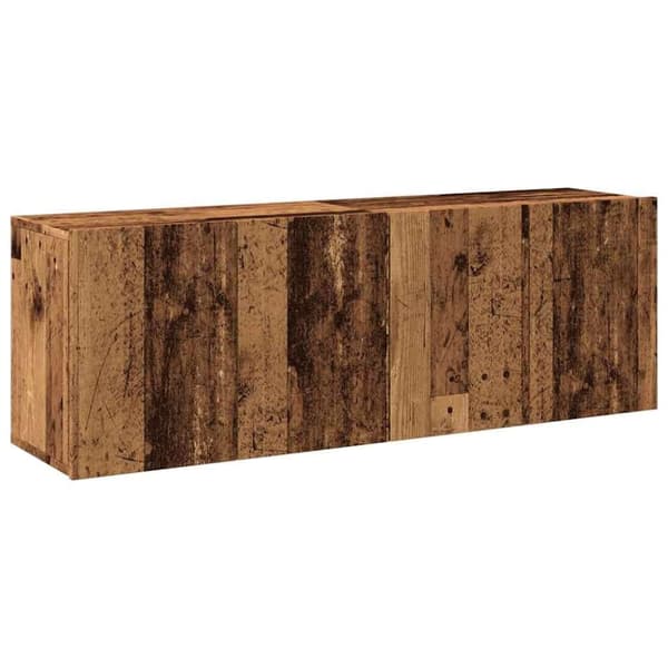 vidaXL Veggmonterte TV-benker 2 stk gammelt tre 60x30x41 cm