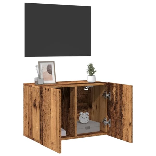 vidaXL Vegghengt TV-benk gammelt tre 60x30x41 cm