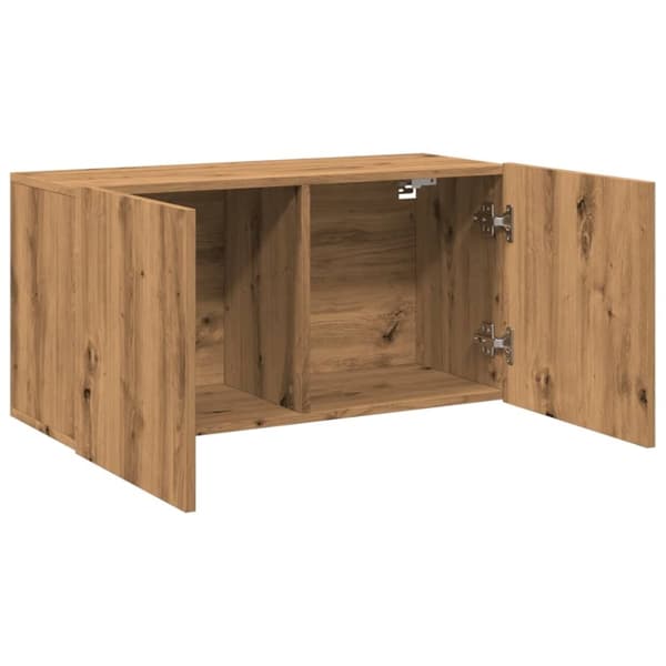 vidaXL Vegghengt TV-benk artisan eik 80x30x41 cm