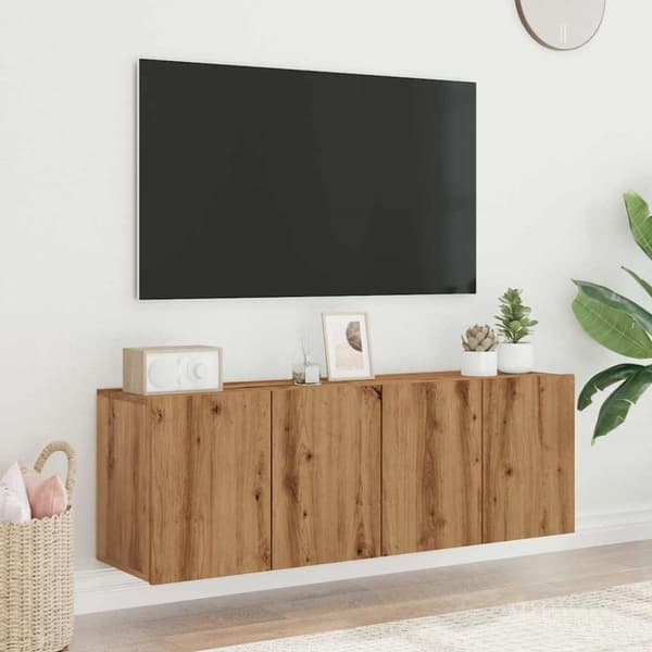 vidaXL Väggmonterad tv-bänk 2 st ek 60x30x41 cm