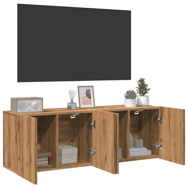 vidaXL Väggmonterad tv-bänk 2 st ek 60x30x41 cm