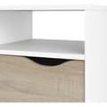 Pikkukuva 4 / 6: TV-skåp - 4 nischer 2 lådor - Vit / Ek - 117,2 x 39,1 x 57,4 cm