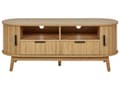 Miniatyrbillede 4 af 10: RTV-skab lyst træ MDF 6 skuffer 2 par skydelåger 2 hylder træben skydelåger