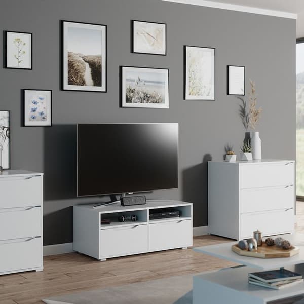 Vicco Ruben TV-skåp, Vit, 100 x 42 cm