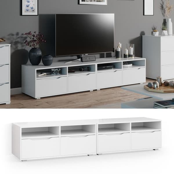 Vicco Ruben TV-skåp, Vit, 200 x 42 cm