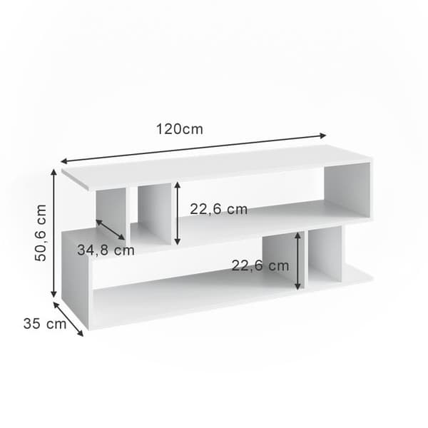 Vicco Karel TV-skåp, Vit, 120 x 51 cm
