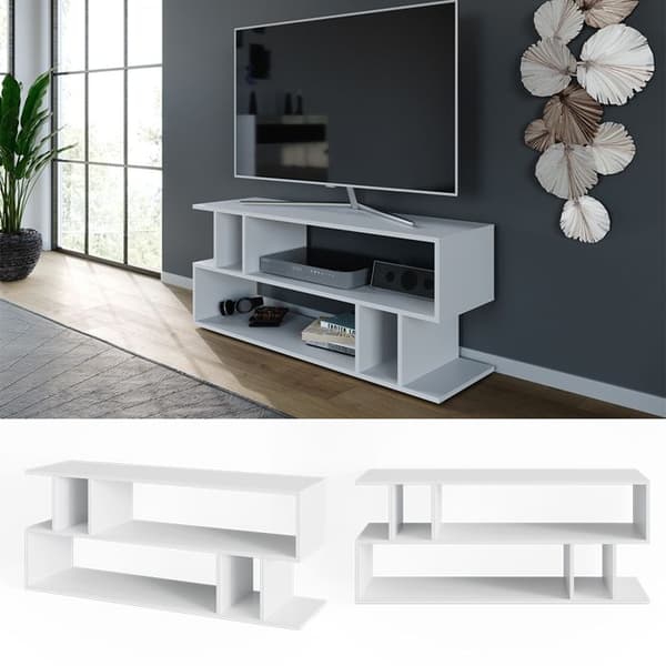 Vicco Karel TV-skåp, Vit, 120 x 51 cm