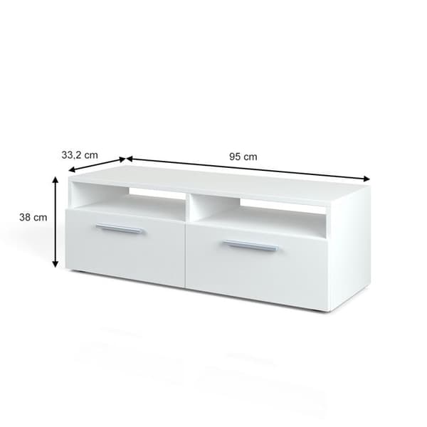 Vicco Diego TV-skåp, Vit Högblank, 190 x 38 cm