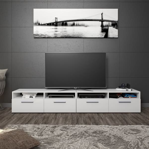 Vicco Diego TV-skåp, Vit Högblank, 190 x 38 cm