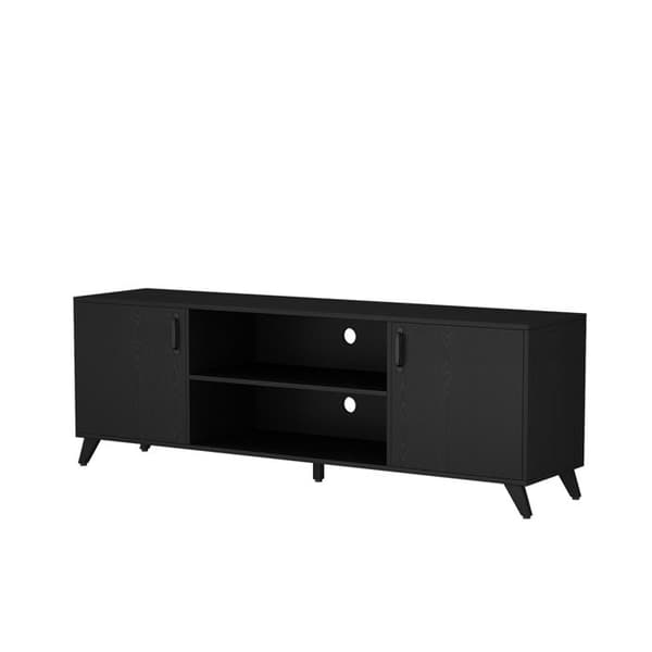 Maceio TV-skåp, 160 x 54,5 cm med 2 dörrar, Svart, Vicco