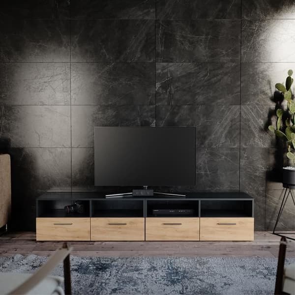 Lågt TV-skåp - Vicco - Diego - Set om 2 - Antracit Ek