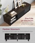 Miniatyrbillede 5 af 6: Rootz TV-skab - Underholdningsenhed - Mediestander - Spånplade glasstål - 140 cm x 39 cm x 45 cm - Stilfuldt design - Robust konstruktion