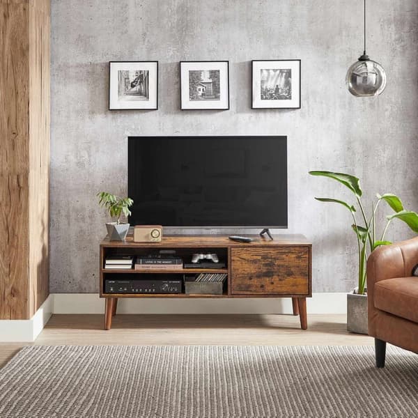 Rootz Vintage Brown TV-ställ - Nöjescenter - Mediakonsol - Spånskiva - Gummiträ - 40cm x 120cm x 49cm