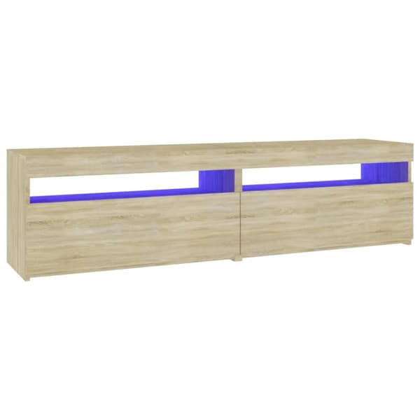 Tv-bänkar med LED-belysning 2 st sonoma-ek 75x35x40 cm