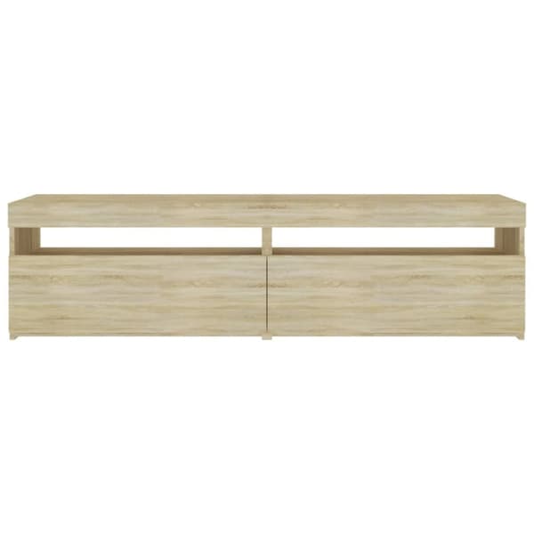 Tv-bänkar med LED-belysning 2 st sonoma-ek 75x35x40 cm