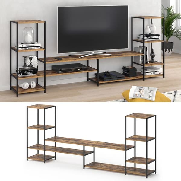 Vicco Fyrk TV-skåp, Rustik ek, 226 x 93 cm