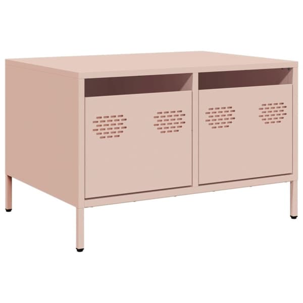 vidaXL tv-bord 68x50x43,5 cm koldvalset stål lyserød