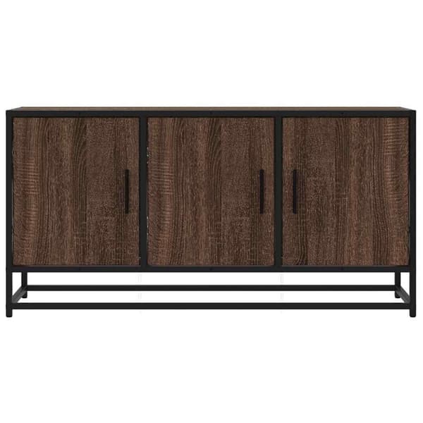 vidaXL TV-taso ruskea tammi 100x35x50 cm tekninen puu ja metalli