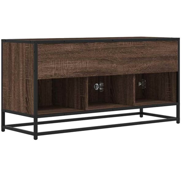 vidaXL TV-taso ruskea tammi 100x35x50 cm tekninen puu ja metalli