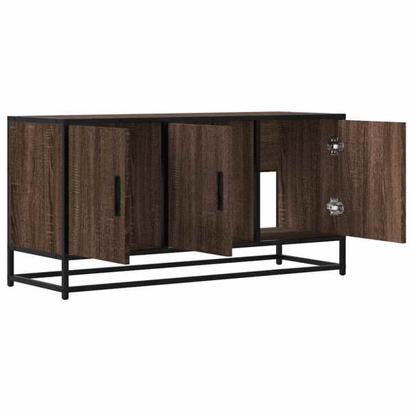 vidaXL TV-taso ruskea tammi 100x35x50 cm tekninen puu ja metalli