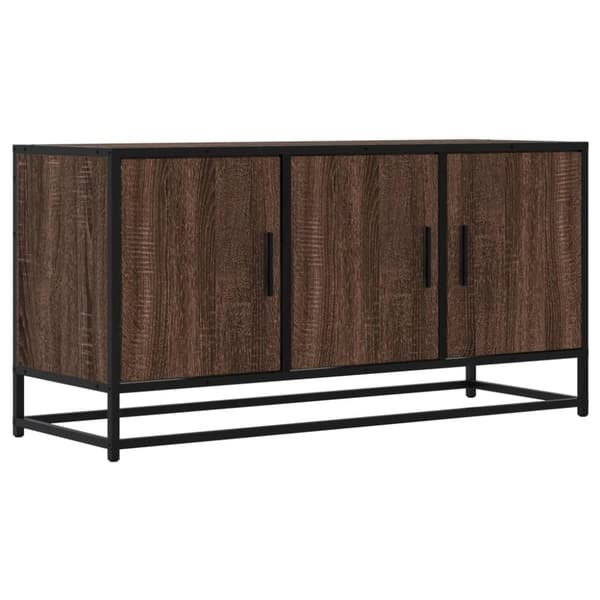 vidaXL TV-taso ruskea tammi 100x35x50 cm tekninen puu ja metalli
