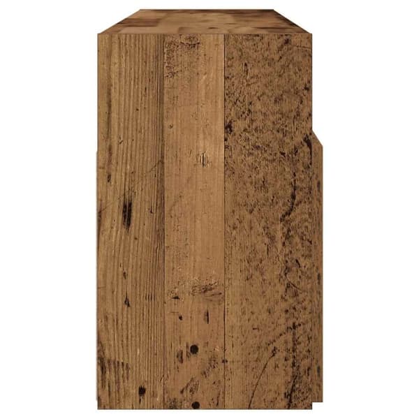 vidaXL TV-benk med LED-lys gammelt tre 120x30x50 cm konstruert tre