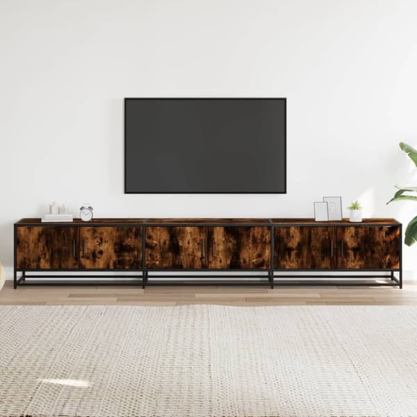 vidaXL TV-benk røkt eik 240x35x41 cm konstruert tre